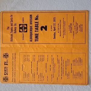 Vintage Santa Fe: Atchison, Topeka & Santa Fe Railway Albuquerque Div Time Table